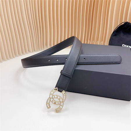 Ch*el belts in calfskin 30mm gold/silver hardware  in black