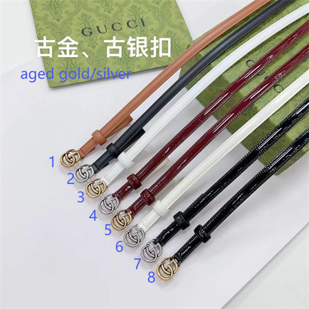 G*u*i belts in patent/smooth calfskin 12mm aged/shinny gold/silver hardware color options