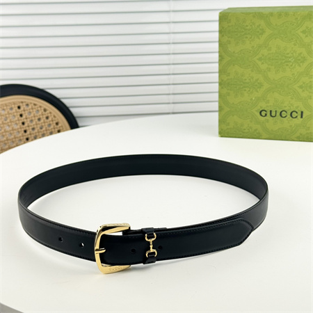 G*u*i belts in calfskin 30mm gold/silver hardware black color