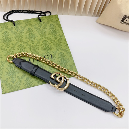 G*u*i chain belts in black calfskin 30mm options
