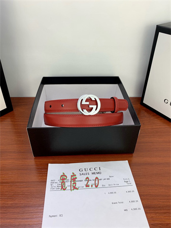 G*u*i belts in red calfskin 20mm gold/silver hardware