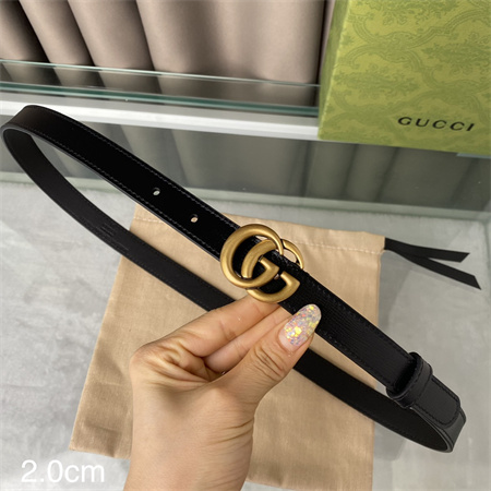 G*u*i belts in calfskin 20mm gold hardware black