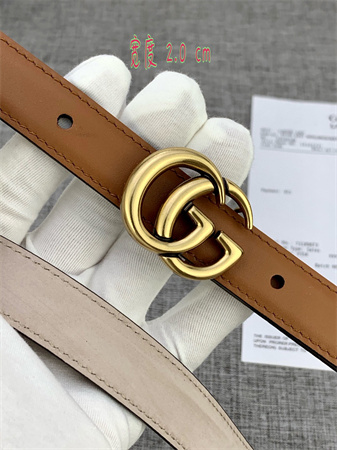 G*u*i belts in brown calfskin 20mm gold hardware