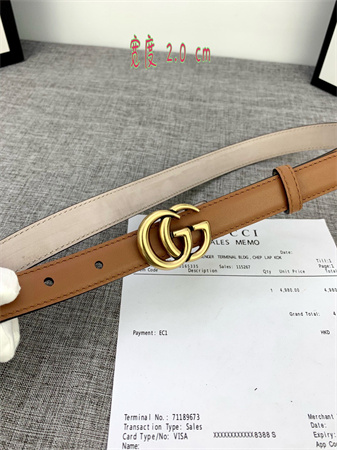 G*u*i belts in brown calfskin 20mm gold hardware