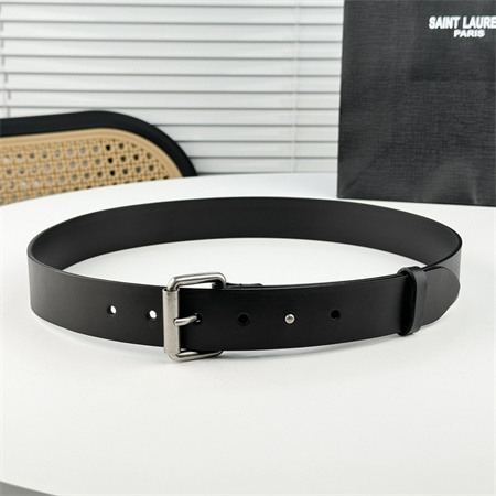 Y*L belts in leather 35mm silver hardware black