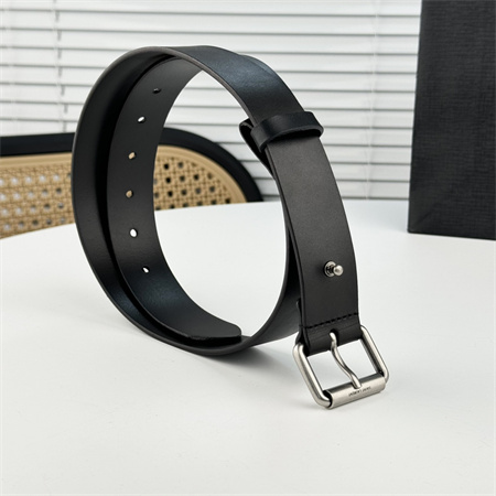 Y*L belts in leather 35mm silver hardware black