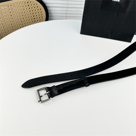 Y*L belts in leather 35mm silver hardware black