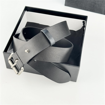 Y*L belts in leather 35mm silver hardware black