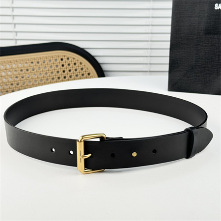 Y*L belts in leather 35mm gold hardware black
