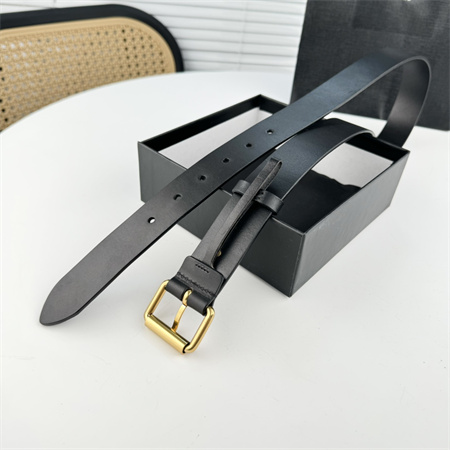 Y*L belts in leather 35mm gold hardware black