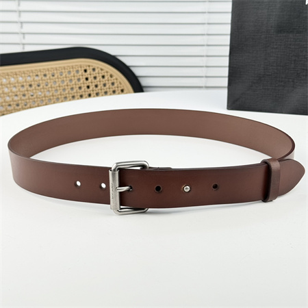 Y*L belts in leather 35mm silver hardware brown