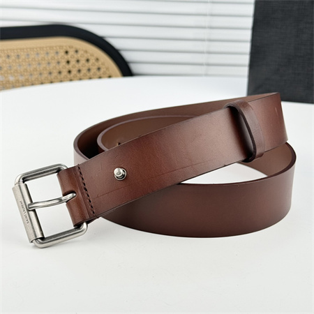 Y*L belts in leather 35mm silver hardware brown