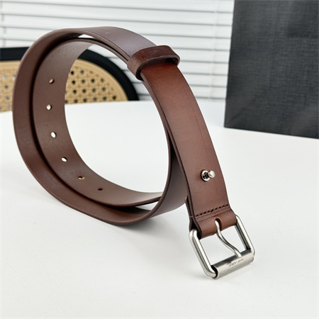 Y*L belts in leather 35mm silver hardware brown