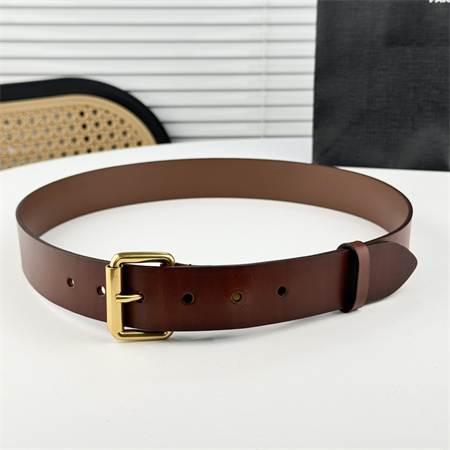 Y*L belts in leather 35mm gold hardware brown