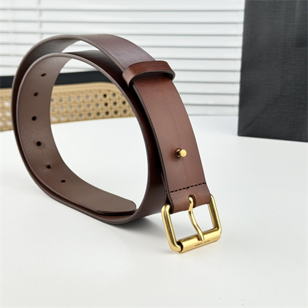 Y*L belts in leather 35mm gold hardware brown