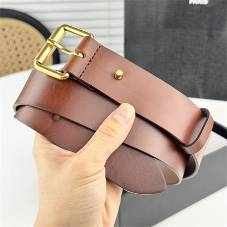 Y*L belts in leather 35mm gold hardware brown