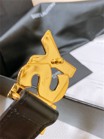 Y*L belts in leather 24mm shinny gold hardware black