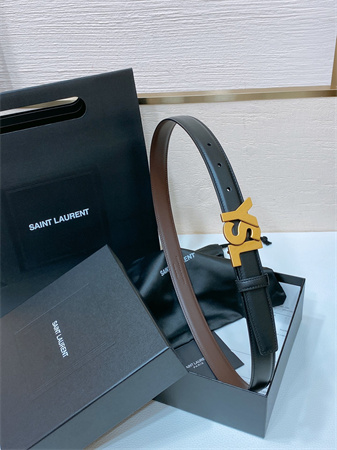 Y*L belts in leather 24mm aged gold hardware black