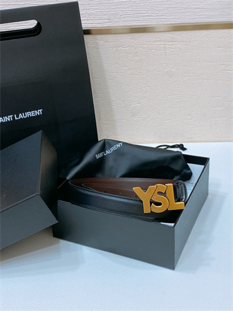 Y*L belts in leather 24mm aged gold hardware black