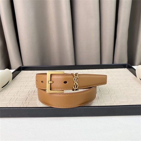 Y*L belts in leather 30mm gold hardware brown