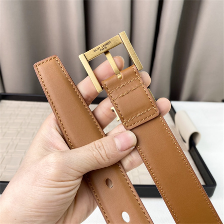 Y*L belts in leather 30mm gold hardware brown