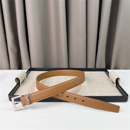 Y*L belts in leather 30mm silver hardware brown