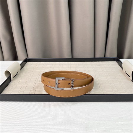 Y*L belts in leather 20mm silver hardware brown