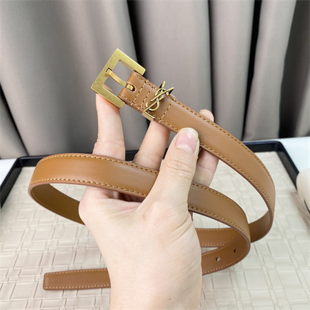 Y*L belts in leather 20mm gold hardware brown