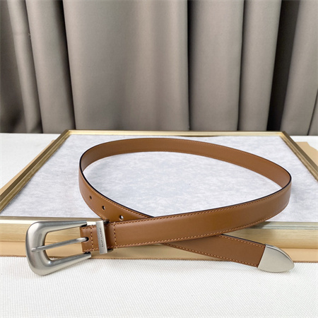 Y*L belts in leather 25mm silver hardware brown