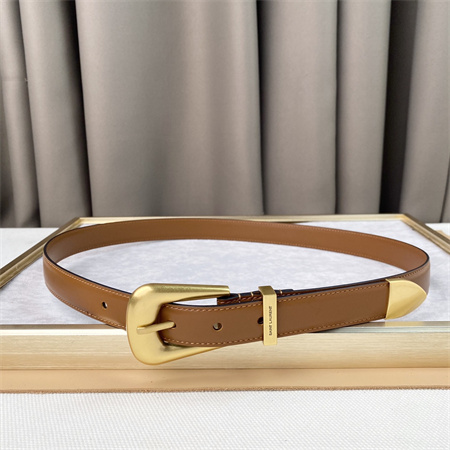 Y*L belts in leather 25mm gold hardware brown