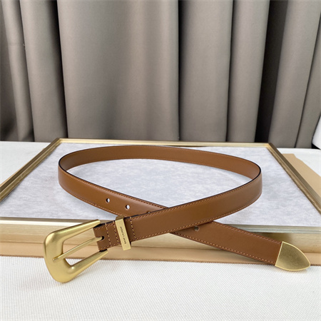 Y*L belts in leather 25mm gold hardware brown