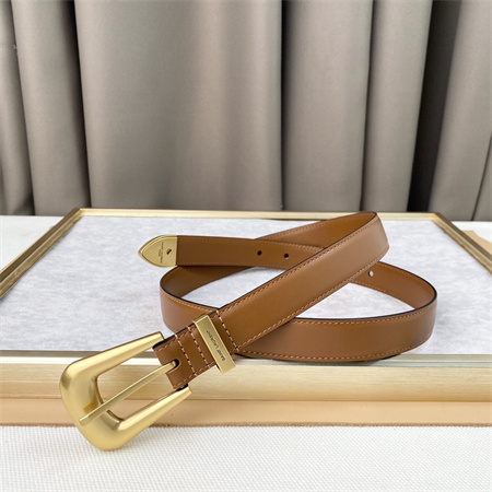 Y*L belts in leather 25mm gold hardware brown