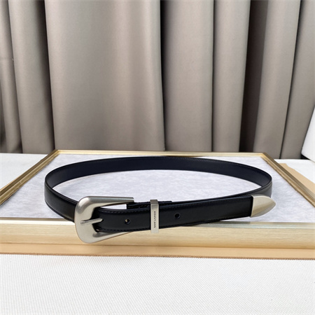 Y*L belts in leather 25mm silver hardware black