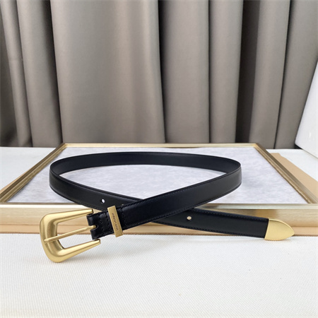 Y*L belts in leather 25mm gold hardware black