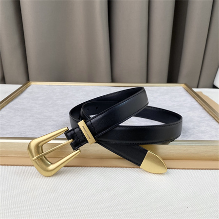 Y*L belts in leather 25mm gold hardware black