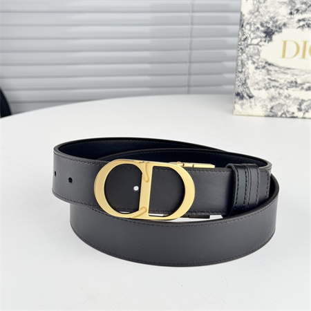 D*or belts in black calfskin 35mm gold hardware