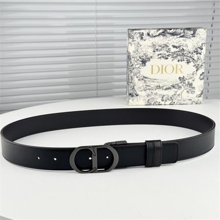 D*or belts in black calfskin 35mm pewter color hardware