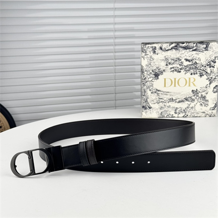 D*or belts in black calfskin 35mm pewter color hardware