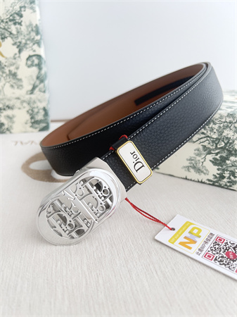 D*or belts in calfskin black/brown 35mm gold hardware