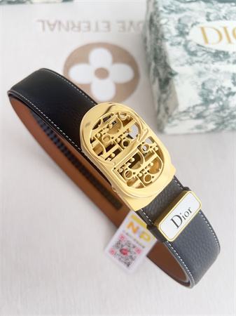D*or belts in calfskin black/brown 35mm gold hardware