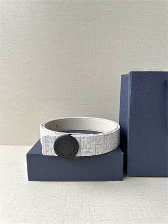 D*or belts in beige jacquard canvas & calfskin 35mm black hardware