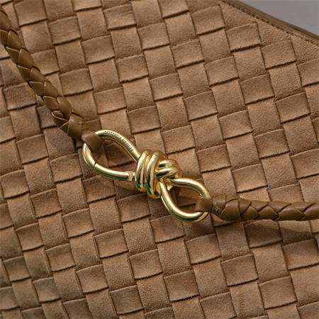 BV Large Andiamo Top handle bag Suede Caramel