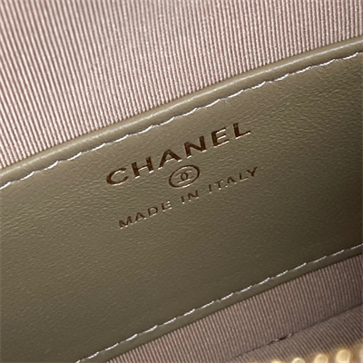 Ch*el small hobo bag grained calfskin & gold-tone metal beige ap4386