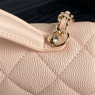 Ch*el clutch with chain grained calfskin & gold-tone metal pink ap4406