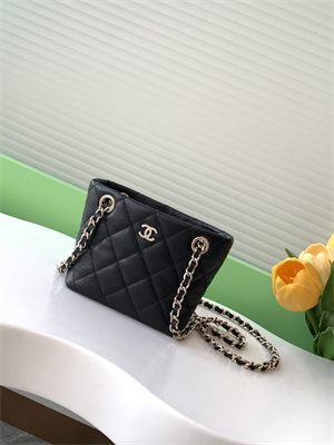 Ch*el classic clutch with chain grained calfskin & gold-tone metal black ap4422