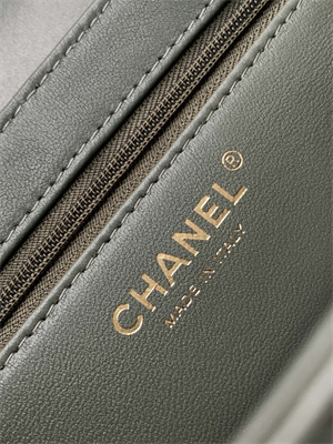 Cha.nel Mini Shopping Bag Kelly Bag Shiny Aged Calfskin Gold-Tone Metal Kaki Green AS4416