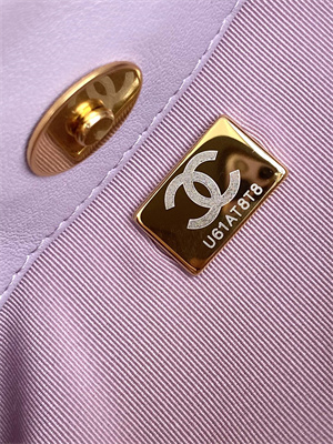 Cha.nel Hobo Handbag Lambskin & Gold-Tone Metal Lt Purple AS5177