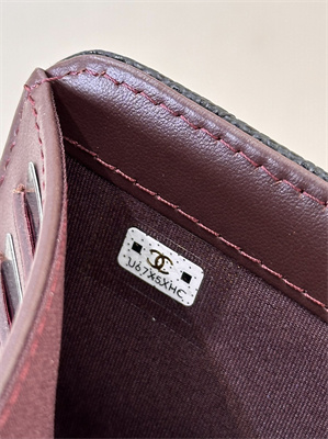 Ch*el snap wallet grained calfskin gold tone metal black a48667