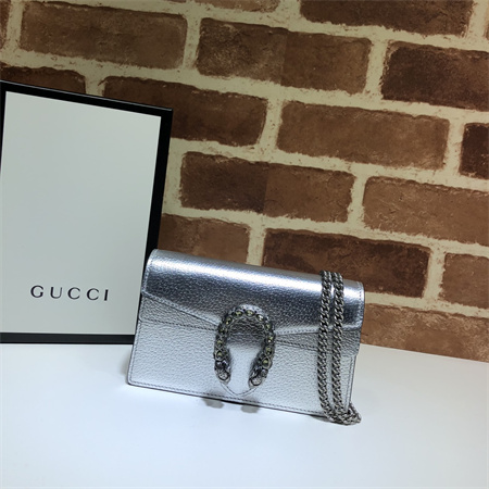 gu.cci dionysus S*per mini bag silver leather 476432