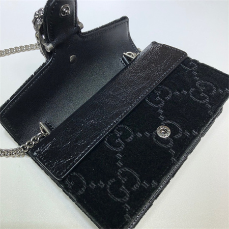 gu.cci dionysus S*per mini bag black velvet & leather 476432